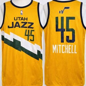 NBA Men’s Utah Jazz #45 Donovan Mitchell Jersey – Gold (NBA)